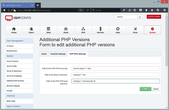 PHP 7.1 FPM settings